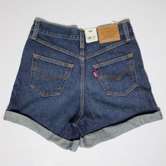 NWT $69.50 Levi's Premium Rolled '80s Mom Shorts Dark Wash Women Size 26 (B5) - Picture 12 of 16